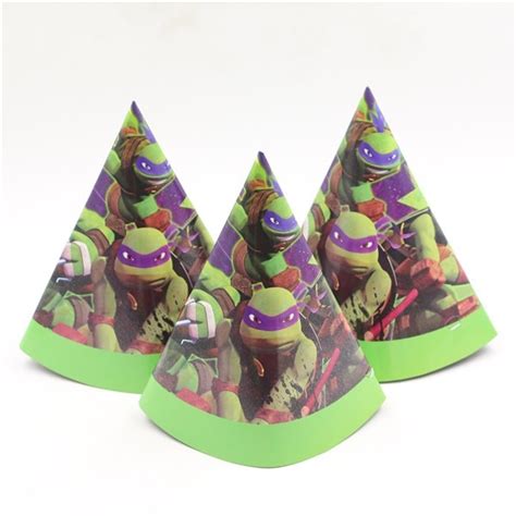 20pcs Cartoon Disposable Paper Hats Caps Ninja Turtle Theme Birthday