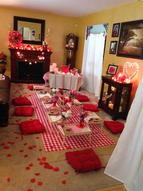 Indoor Picnic Valentines Day Valentines Day Date Valentines Day Decorations Day Date Ideas