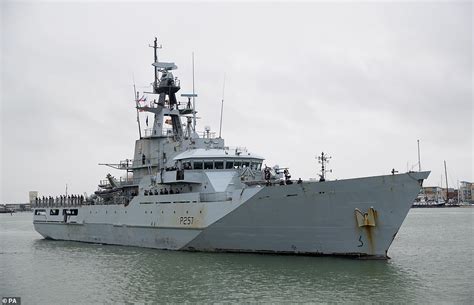 Royal Navy Patrol Vessel Hms Clyde Returns To Portsmouth Base After 12