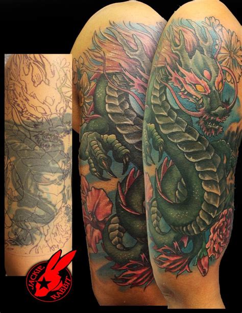 Japanese Dragon Cover Up Tattoo By Jackie Rabbit Cover Up Tattoo Up