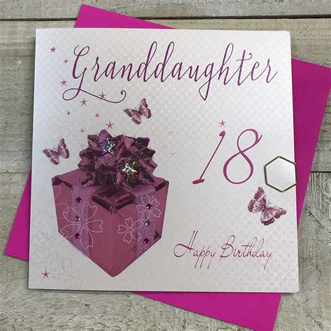 Amazon Com White Cotton Cards Granddaughter Handmade Th Birthday Card Office Products
