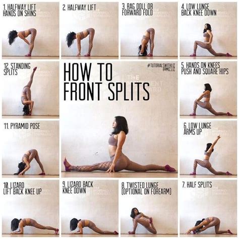 Front Split Stretches Flexibility Workout Easy Yoga Workouts Exercise