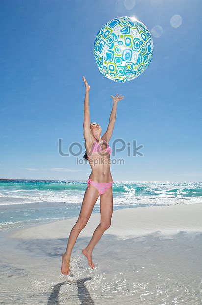Girl Playing Beach Ball Picture And Hd Photos Free Download On Lovepik