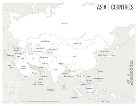 Labeled Asia Map Asia Map Map Quiz World Map Printable