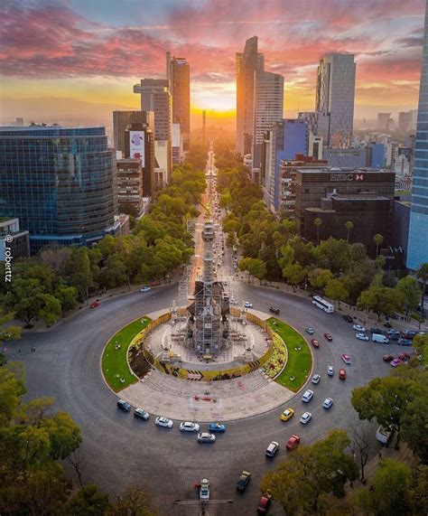 Ciudad De Méxicomexico City On Instagram “un Atardecer En El Ángel 🔥