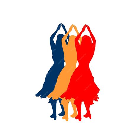 Premium Vector Dancing Women Colorful Silhouettes