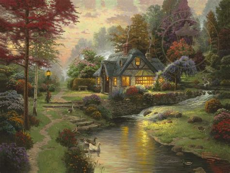 Stillwater Cottage By Thomas Kinkade Cv Art And Frame