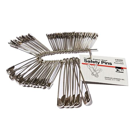 Safety Pins Assorted Sizes 50pack Chl83450 Charles Leonard
