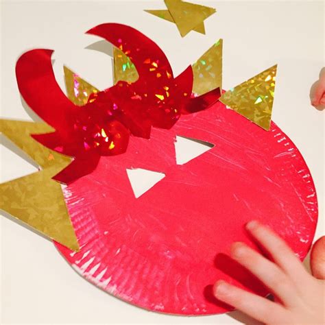 Chinese dragon mask craft for kids - Daisies & Pie