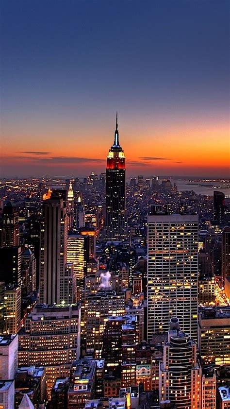 1080x1920 Wallpaper New York Night Skyscrapers Top View York