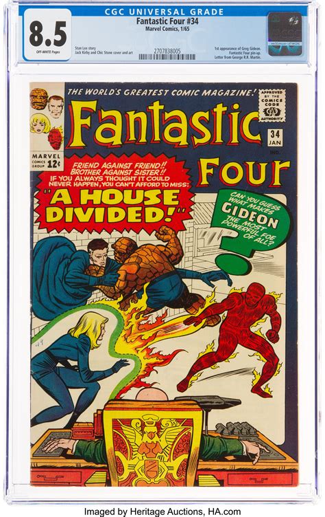 Fantastic Four 34 Marvel 1965 Cgc Vf 85 Off White Pages Lot