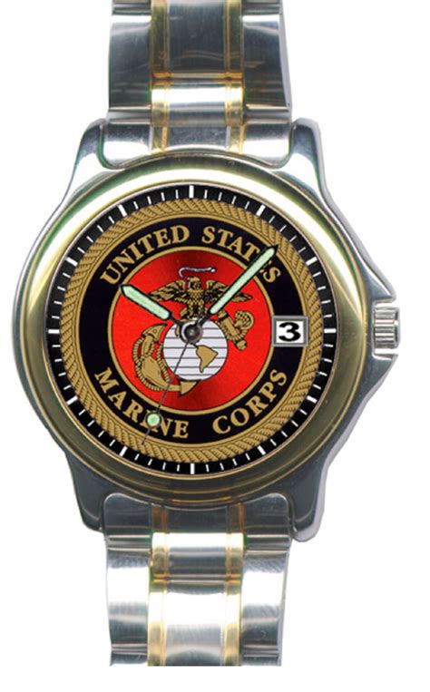 aqua force us marine corps stainless steel watch 30m water resistant liberty victory