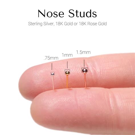 Micro Nose Stud Ball Nose Studs Tiny Nose Ring Rose Gold Ball Etsy