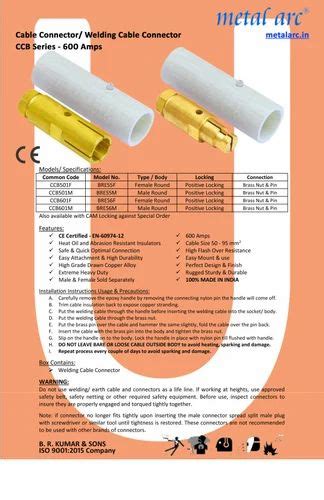 Welding Cable Connector Female Welding Cable Connector Ccf Series
