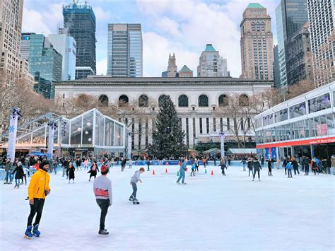 Bryant Park Winter Village Ice Skating At The Rink New York City