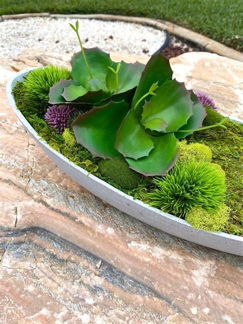Terrariums and succulents make excellent coffee table centerpieces as they look serene and bring natural accents to your living area. Faux succulent arrangement, large table centerpiece ...