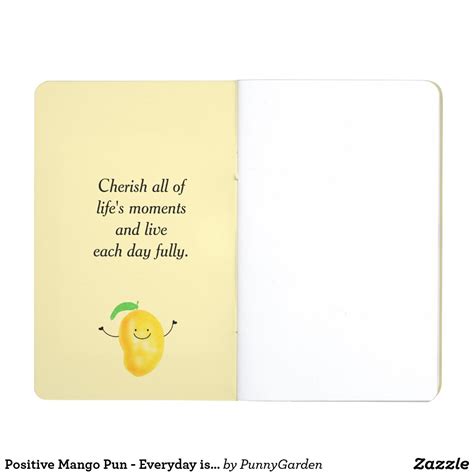 An ant guarding a mango. Positive Mango Pun - Everyday is Mangonificent Journal | Zazzle.com | Mango quotes, Puns, Positivity