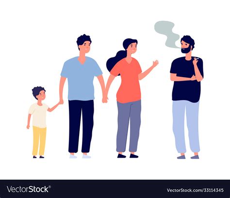 passive smokers guy smoking in public place vector image