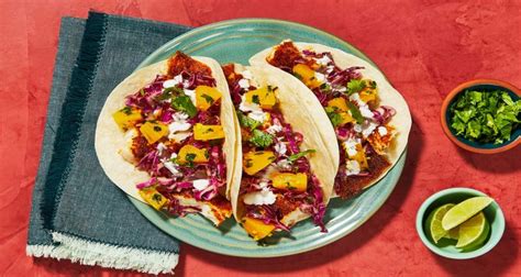 Blackened Tilapia Tacos With Pineapple Salsa And Red Cabbage Slaw