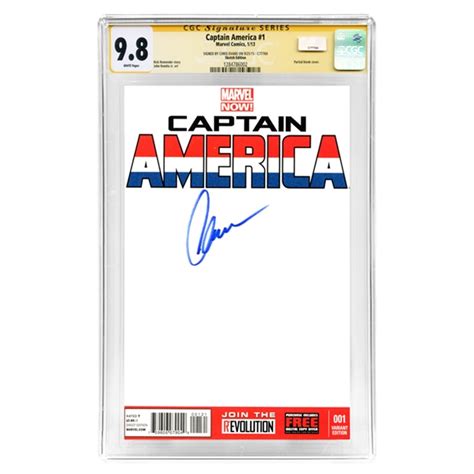 Lot Detail Chris Evans Autographed Captain America 1 Cgc Ss 9 8 Comic