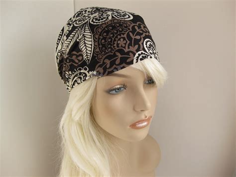 Bohemian Headband Womens Boho Head Wrap Black White Grey Taupe Floral