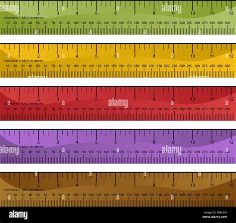 Millimeter Inch Ruler Set Stock Vector Image And Art Alamy
