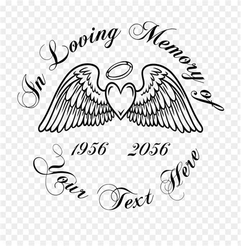 In Loving Memory Wings Decal Loving Memory Drawings Png Image With
