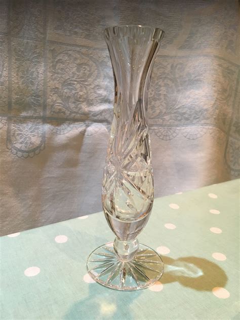 Vintage Lead Crystal Fluted Bud Vase Etsy