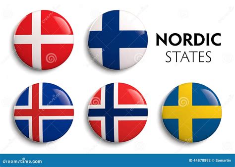scandinavian flags as spots cartoon vector 38562753