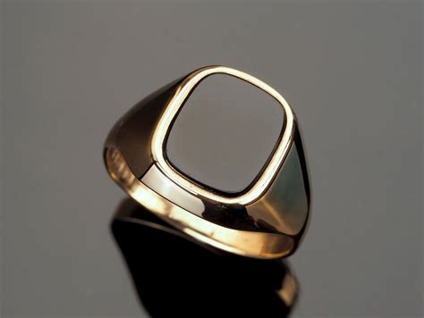 Mens Black Onyx Ring Vintage Signet Ring Vintage Gold Ring Etsy