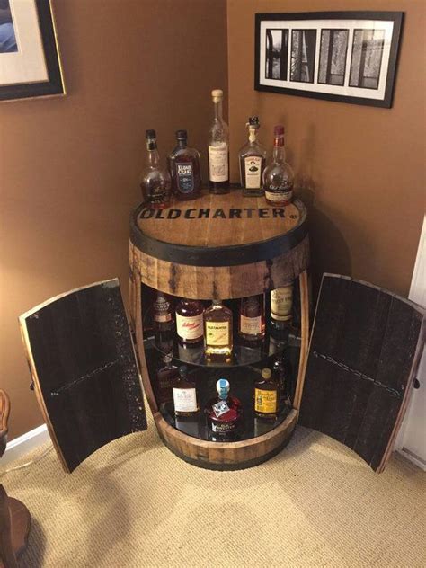 bourbon barrel cabinet with double doors by kywhiskeybarrelgoods small liquor cabinet drinks