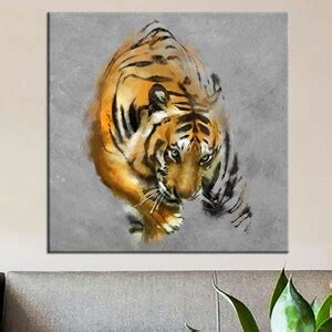 Tiger Painting Large Wall Art Abstract Canvas Print Wild Etsy