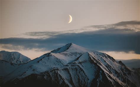 1680x1050 Moon Above Mountains Winter 4k 1680x1050 Resolution Hd 4k