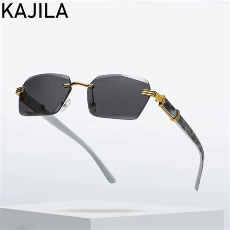 Rimless Rectangle Sunglasses Women 2021 Luxury Brand Fashion Square Frameless Ladies Sun Glasses