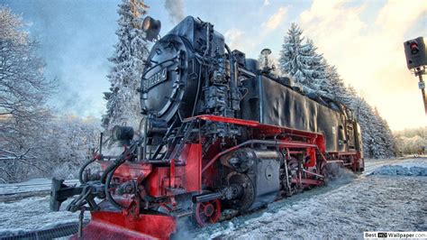 Winter Landscape Steam Train 1920x1080 Wallpaper