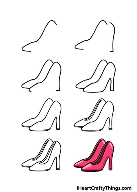 How To Draw Heels Step By Step