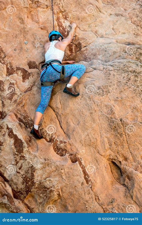 Female Mountain Climber Woman Stock Image Image Of Mountains