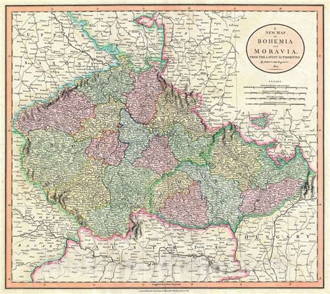 Historic Map Cary Map Of Bohemia And Moravia Czech Republic 1801
