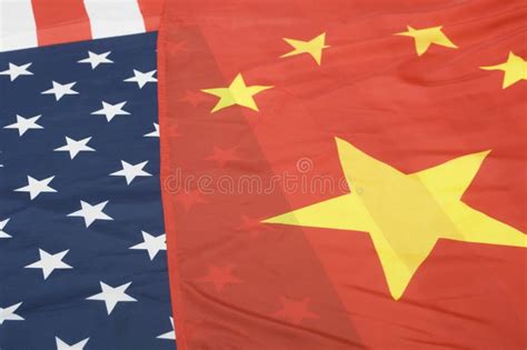 United States And China Flags Stock Image Image Of Wave Silky 96377501