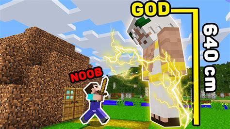 Minecraft Noob Vs God A Giant God Is Destroying Noob House In