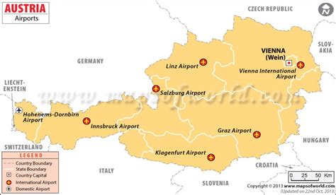 Austria Airports Map 