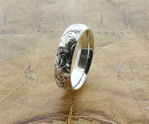 Western Wedding Rings Hand Engraved Bands Western Jewelry Etsy