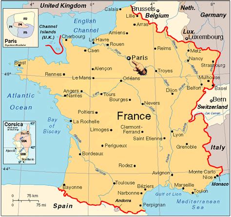 Físico, político, temático e os demais. Mapa de França