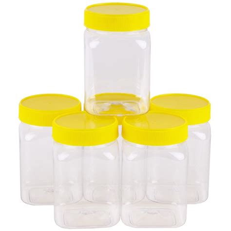 Carton 210pcs Square Honey Container 500g Jar and Lid with Yellow Lid