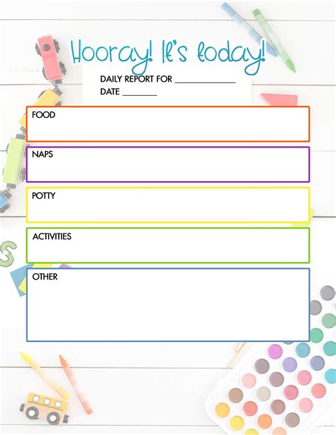 Free Printable Daily Sheets For Daycare Child Care
