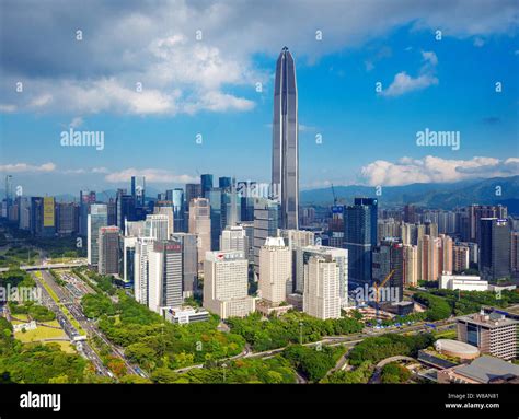 Cityscape Of Futian District With The Ping An International Finance
