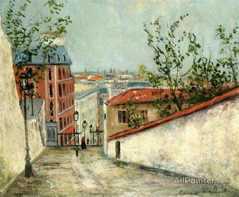 Maurice Utrillo Rue Du Mont Cenis In Montmartre Oil Painting