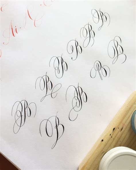 Flourishing B Calligraphy Handwriting Copperplate Calligraphy