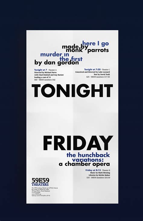 59e59 theaters poster series on behance