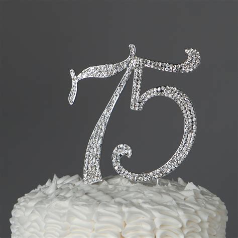 75 Cake Topper 75th Birthday 75th Anniversary By Ellacelebration